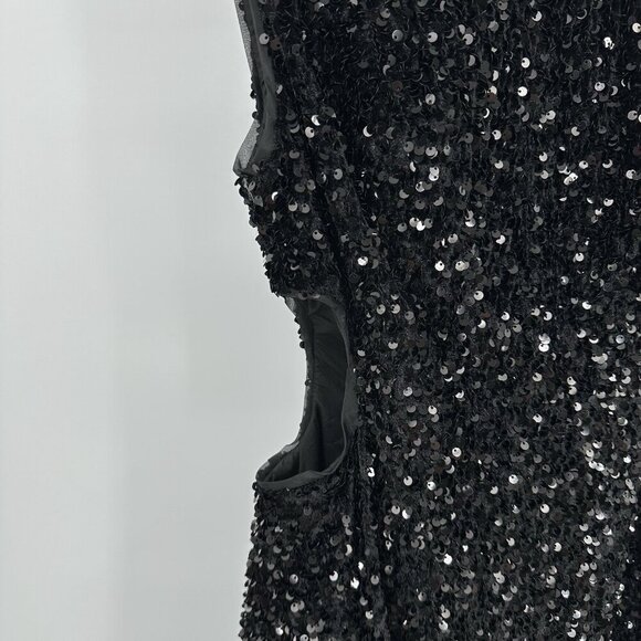 SOFIE THE LABEL dress mini cutout sequins party going out club lbd black M - Picture 6 of 11